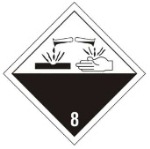 simbolo Classe 8 ADR: Materie corrosive